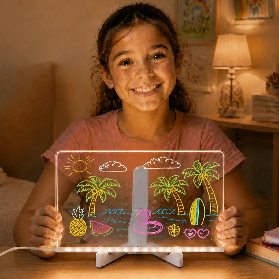 Led Light Up Drawing Board Illuminated Kids Educational Art Tool  | By Little Lights Drawing Boards